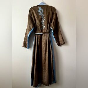 Vintage Fernando Sanchez Colorblocked Robe with floral embroidery